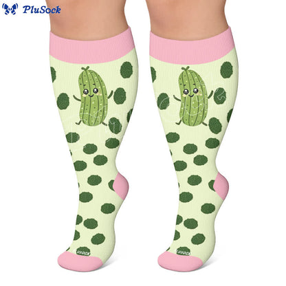Plusock Plus Size Pickle Party Compression Socks - image 5