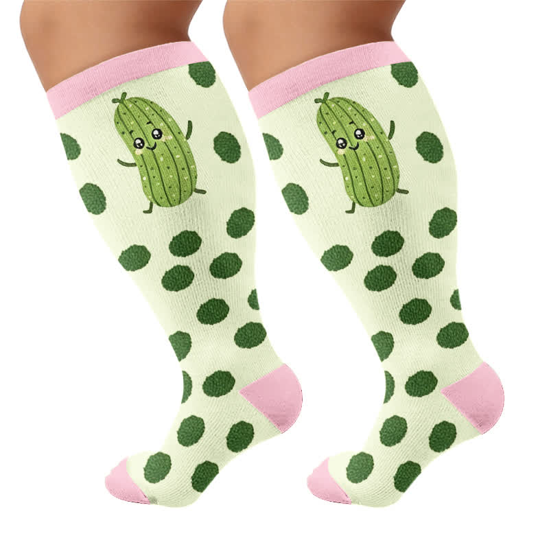 Plusock Plus Size Pickle Party Compression Socks - Pink(1 Pair) - 4XL - image 8