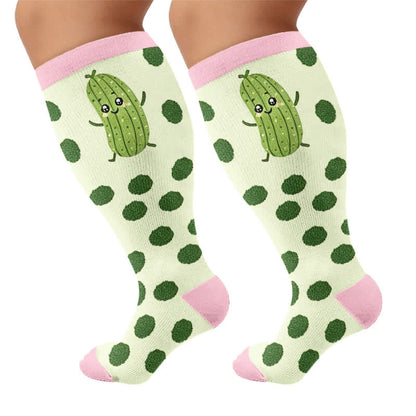 Plusock Plus Size Pickle Party Compression Socks - Pink(1 Pair) - 4XL - image 8
