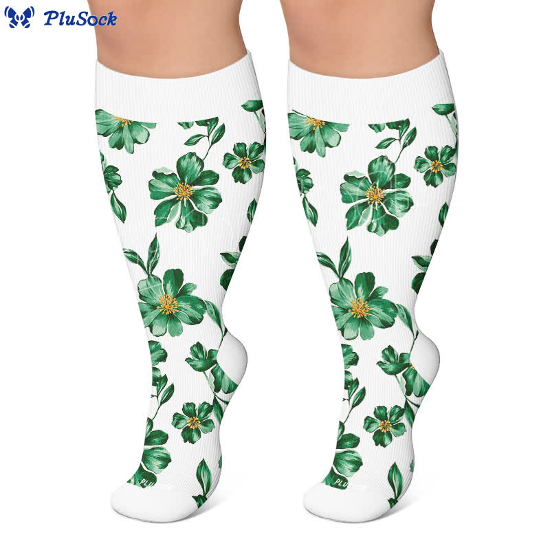 Plusock Plus Size Botanical Garden Compression Socks - image 5