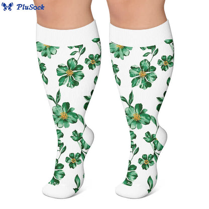 Plusock Plus Size Botanical Garden Compression Socks - image 5