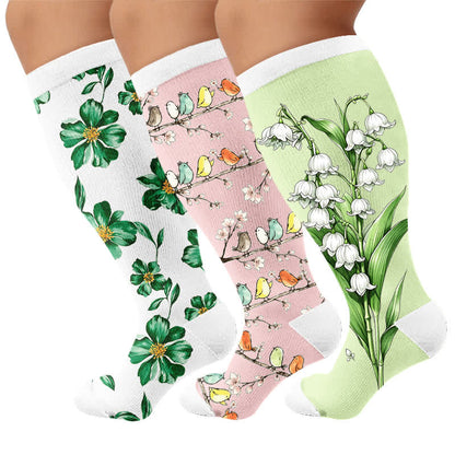 Plusock Plus Size Botanical Garden Compression Socks - image 4