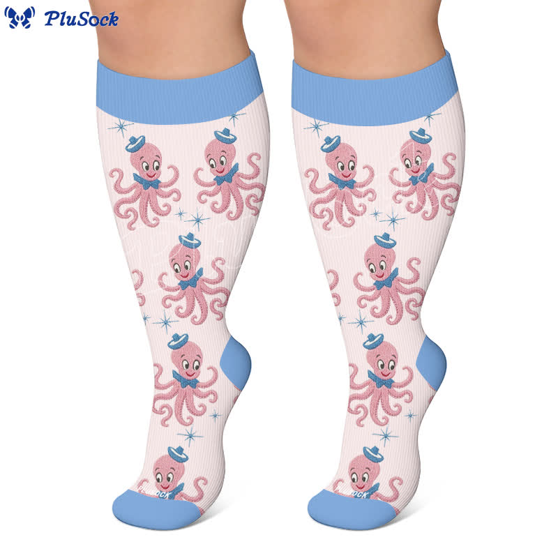 Plusock Plus Size Boho Floral Compression Socks - image 7
