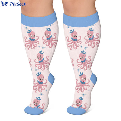 Plusock Plus Size Boho Floral Compression Socks - image 7