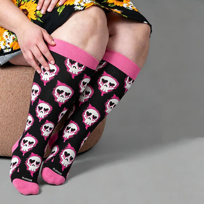 Plusock Plus Size Bat Heart Compression Socks - image 2