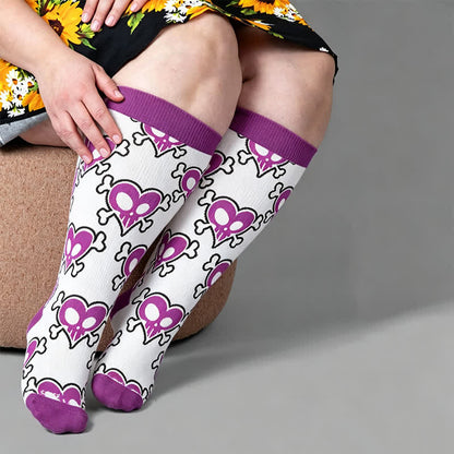 Plusock Plus Size Bat Heart Compression Socks - image 3