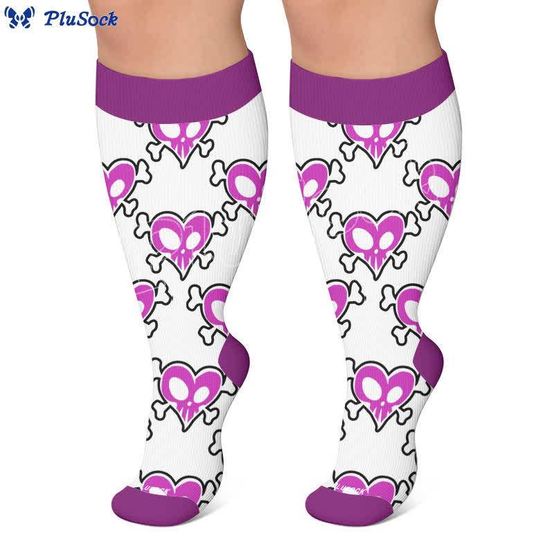 Plusock Plus Size Bat Heart Compression Socks - image 7