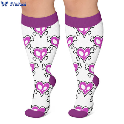 Plusock Plus Size Bat Heart Compression Socks - image 7