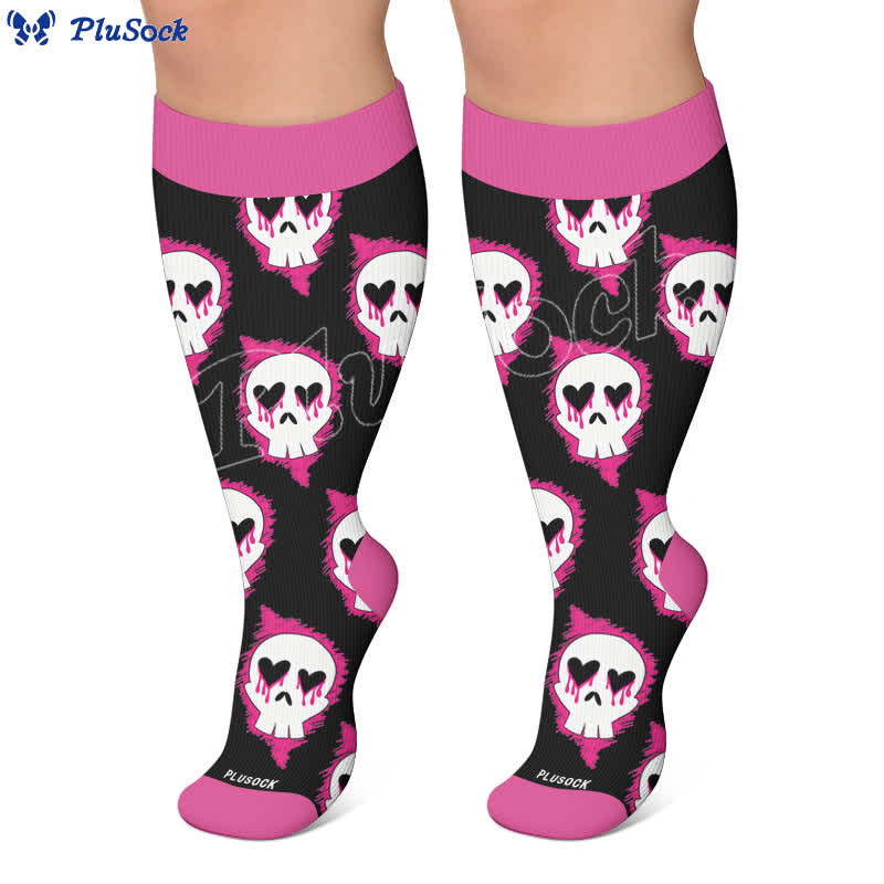 Plusock Plus Size Bat Heart Compression Socks - image 6