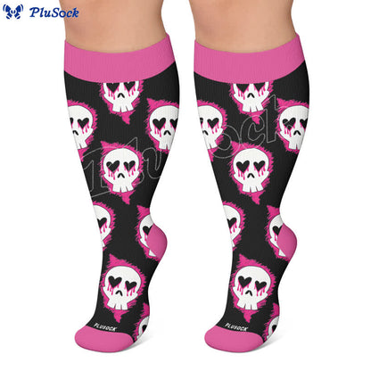 Plusock Plus Size Bat Heart Compression Socks - image 6
