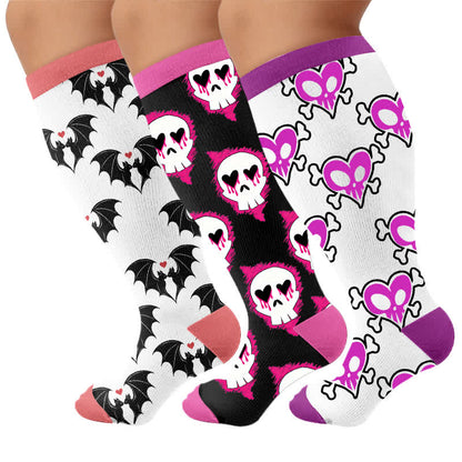 Plusock Plus Size Bat Heart Compression Socks - image 4