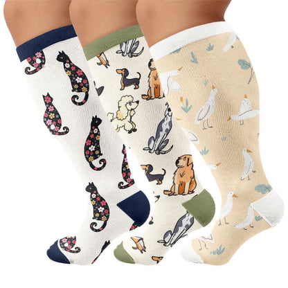 Plusock Plus Size Swan Cat Compression Socks - image 4