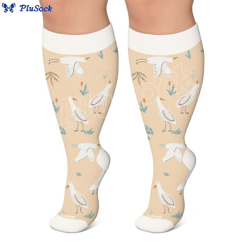 Plusock Plus Size Swan Cat Compression Socks - image 7