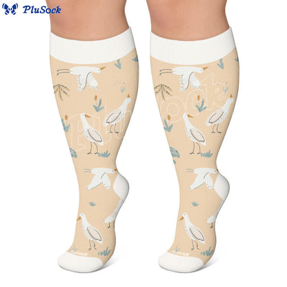 Plusock Plus Size Swan Cat Compression Socks - image 7