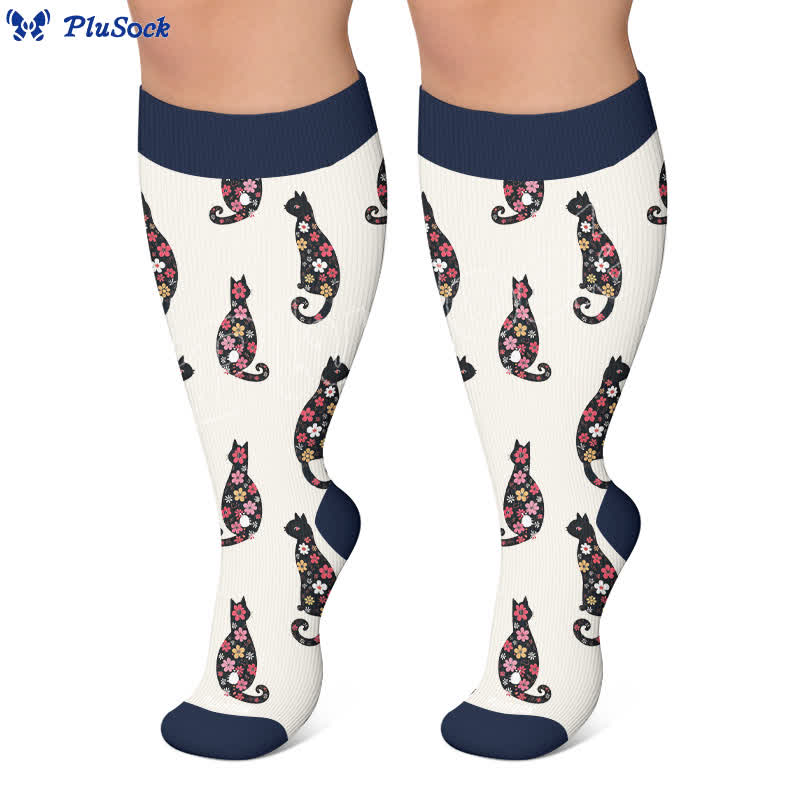 Plusock Plus Size Swan Cat Compression Socks - image 6
