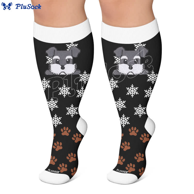 Plusock Plus Size Striped Dog Compression Socks - image 6