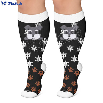 Plusock Plus Size Striped Dog Compression Socks - image 6