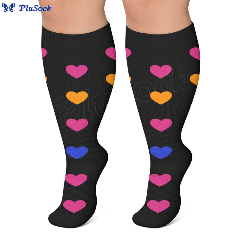 Plusock Plus Size Heart Pop Dot Compression Socks - image 5