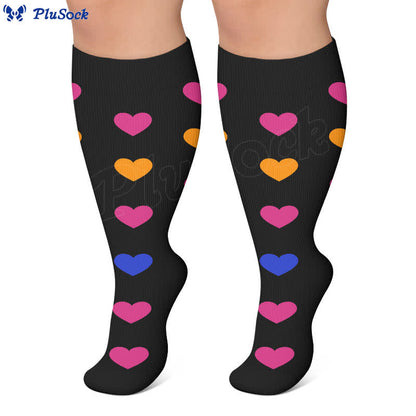 Plusock Plus Size Heart Pop Dot Compression Socks - image 5