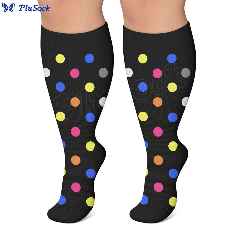 Plusock Plus Size Heart Pop Dot Compression Socks - image 6