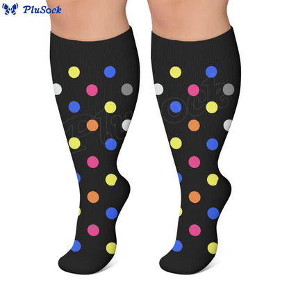 Plusock Plus Size Heart Pop Dot Compression Socks - image 6