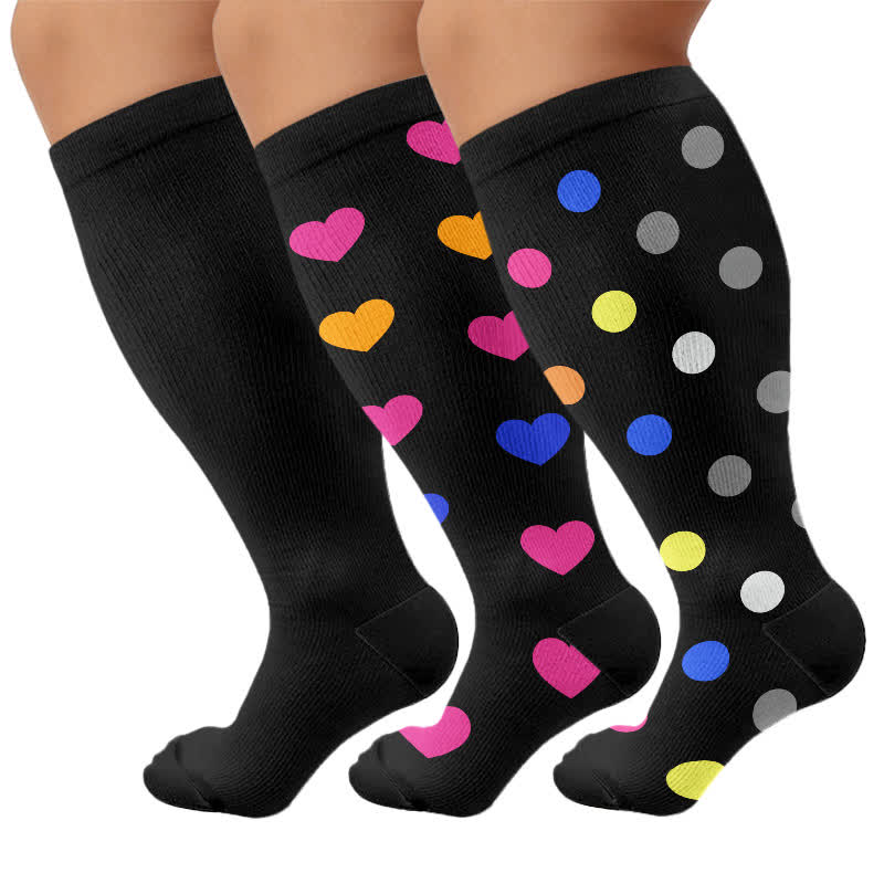 Plusock Plus Size Heart Pop Dot Compression Socks - image 4