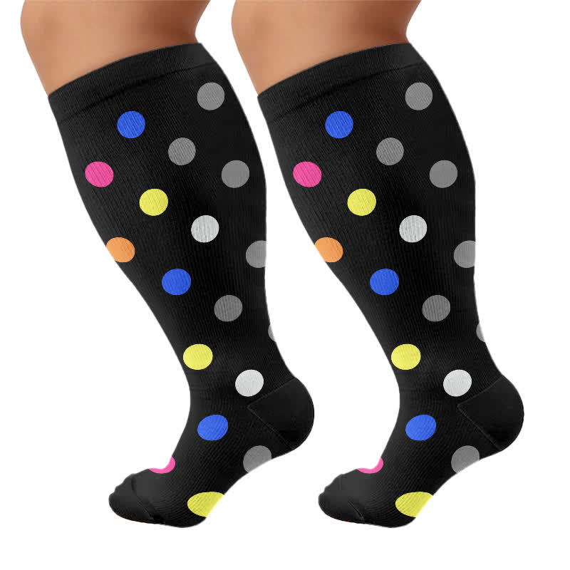 Plusock Plus Size Heart Pop Dot Compression Socks - Dots - 4XL - image 7