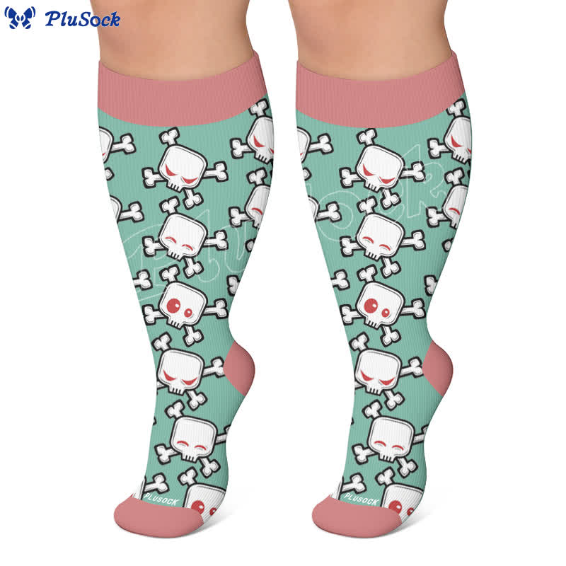 Plusock Plus Size Skull Alien Compression Socks - image 4