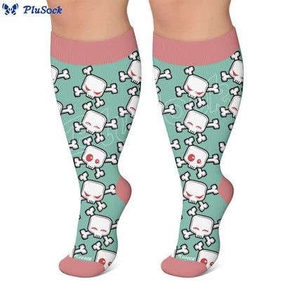 Plusock Plus Size Skull Alien Compression Socks - image 4
