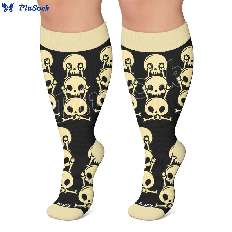 Plusock Plus Size Skull Alien Compression Socks - image 6