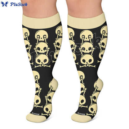 Plusock Plus Size Skull Alien Compression Socks - image 6