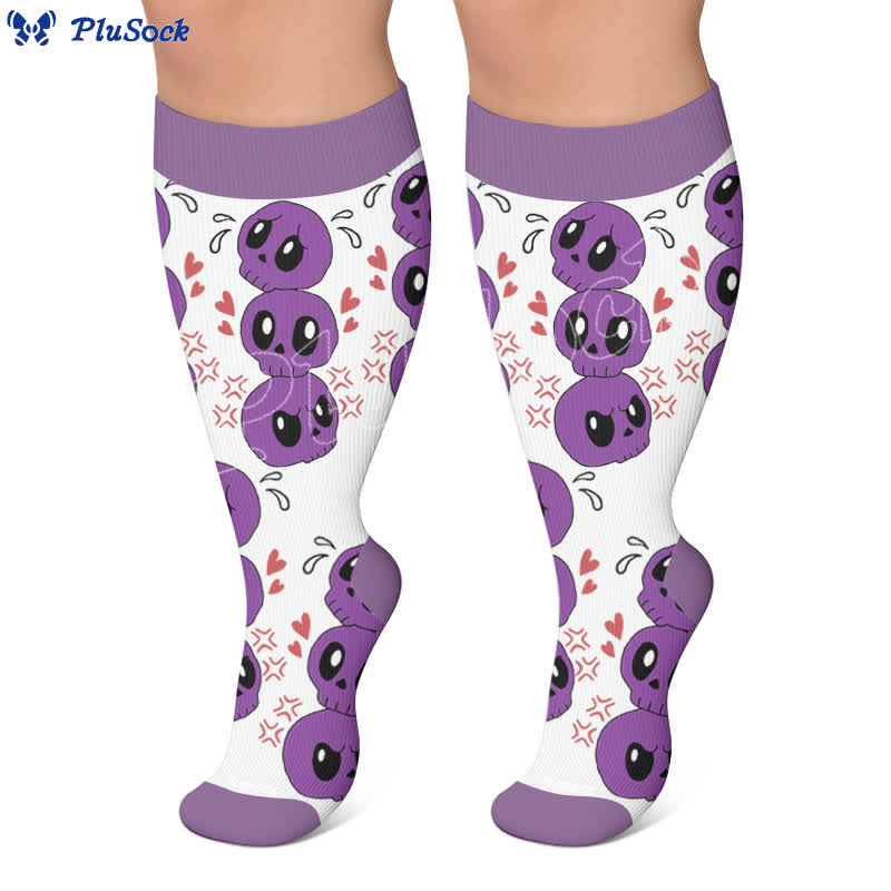Plusock Plus Size Skull Alien Compression Socks - image 5