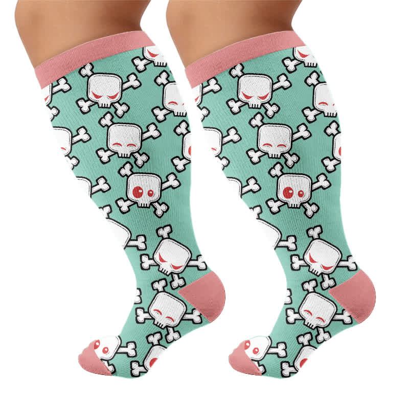 Plusock Plus Size Skull Alien Compression Socks - image 8