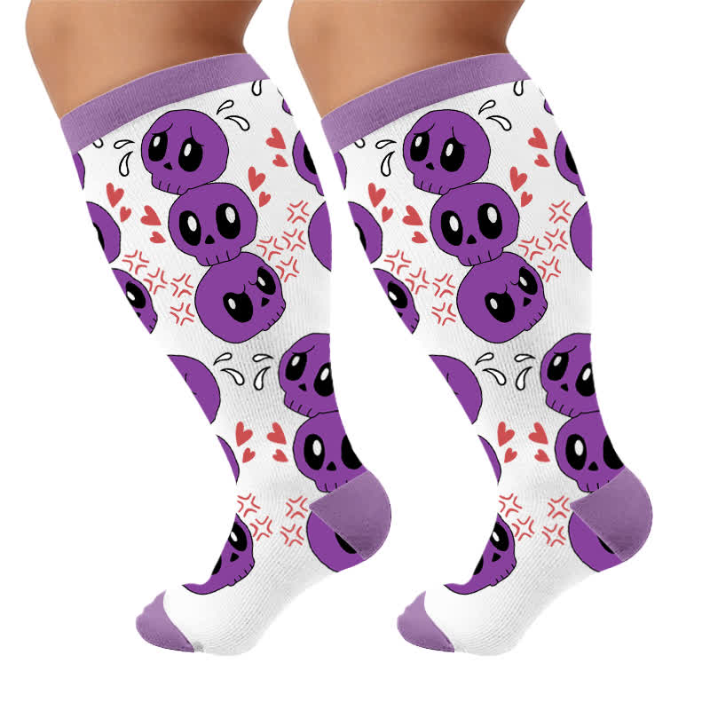 Plusock Plus Size Skull Alien Compression Socks - image 9