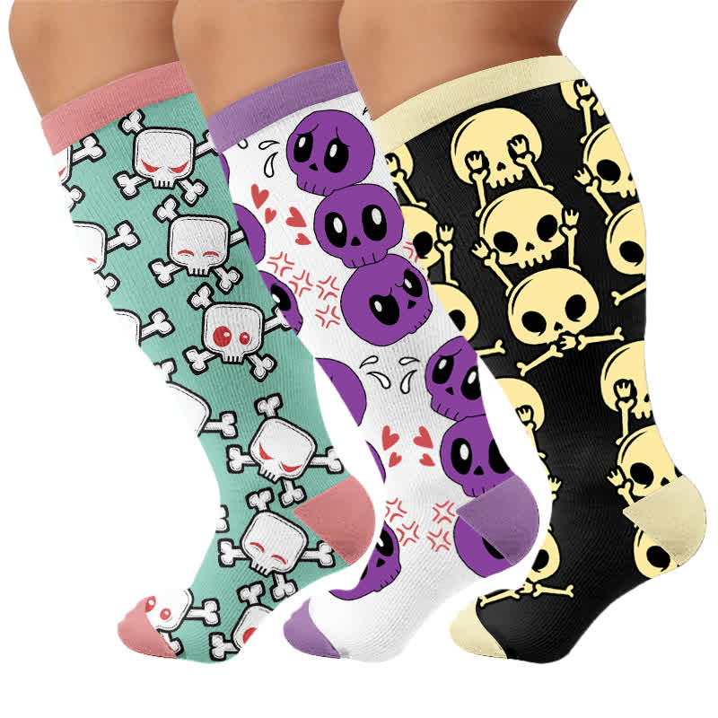 Plusock Plus Size Skull Alien Compression Socks - image 7