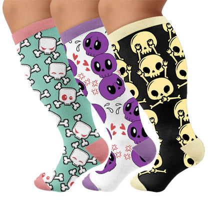 Plusock Plus Size Skull Alien Compression Socks - image 7