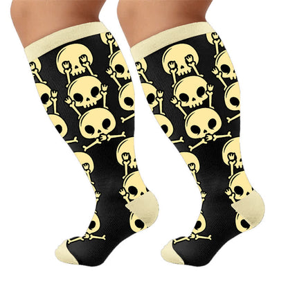 Plusock Plus Size Skull Alien Compression Socks - image 10