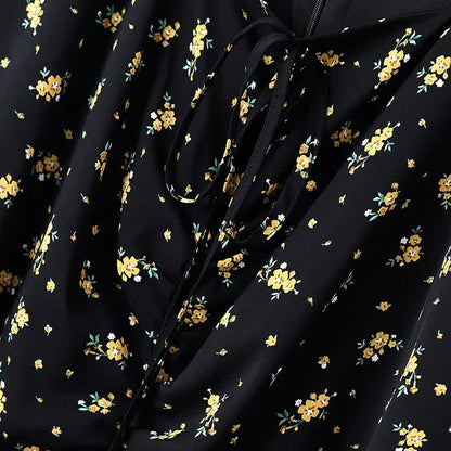 Plusock Plus Size Ditsy Floral Tie Neck Ruffle Hem Midi Dress - image 3