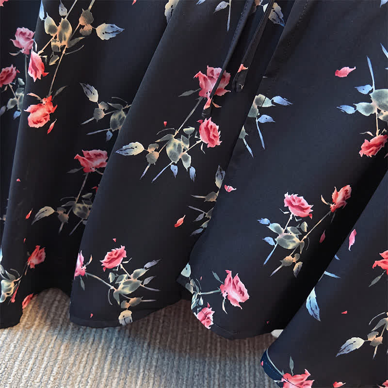 Plusock Plus Size Black Floral Midi Dress - image 4