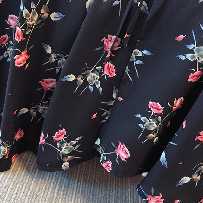 Plusock Plus Size Black Floral Midi Dress - image 4
