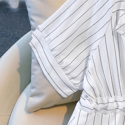 Plusock Plus-Size Striped Belted Skirt Midi Dress - image 2