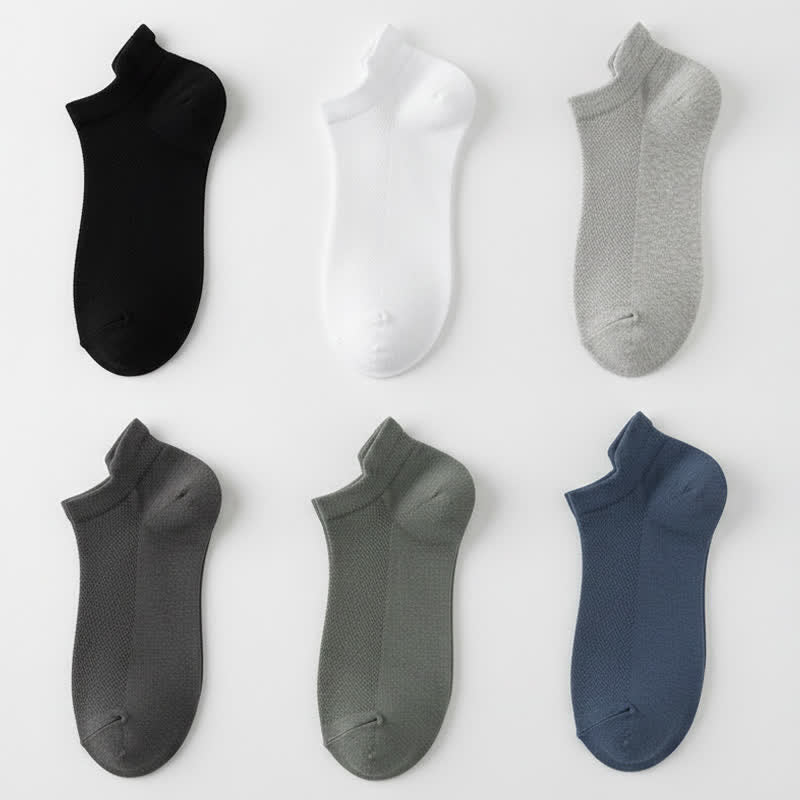 Plusock Breathable Mesh Ankle Socks (6 Pairs) - Multicolor - EU39-44(US6-10) - image 10