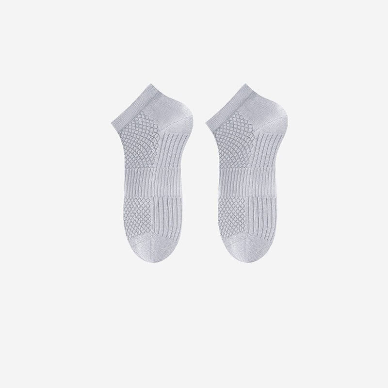 Plusock Breathable Antibacterial Ice Silk Ankle Socks (5 Pairs) - Light Gray - EU39-44(US6-10) - image 8