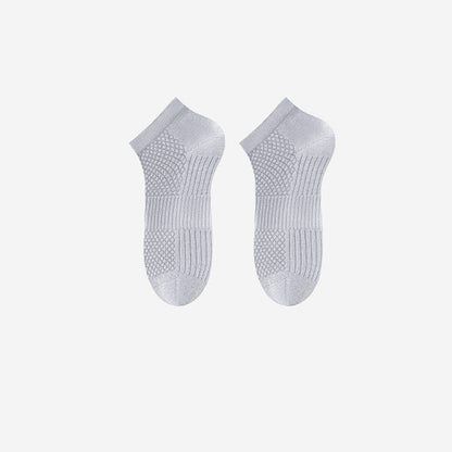 Plusock Breathable Antibacterial Ice Silk Ankle Socks (5 Pairs) - Light Gray - EU39-44(US6-10) - image 8