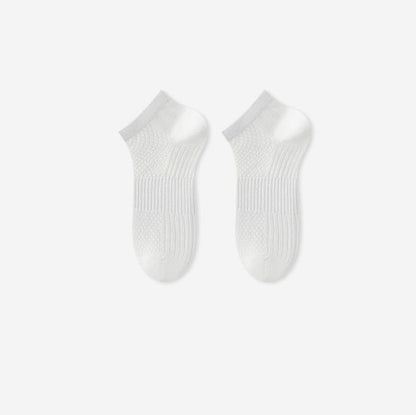 Plusock Breathable Antibacterial Ice Silk Ankle Socks (5 Pairs) - White - EU39-44(US6-10) - image 6