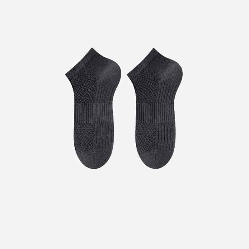 Plusock Breathable Antibacterial Ice Silk Ankle Socks (5 Pairs) - Dark Grey - EU39-44(US6-10) - image 7