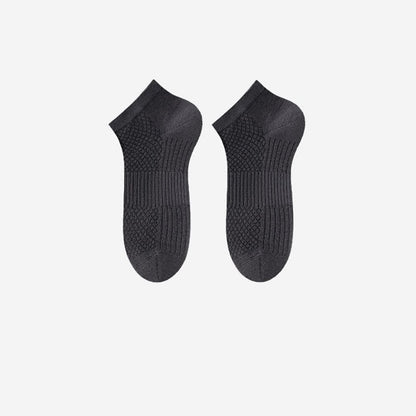 Plusock Breathable Antibacterial Ice Silk Ankle Socks (5 Pairs) - Dark Grey - EU39-44(US6-10) - image 7