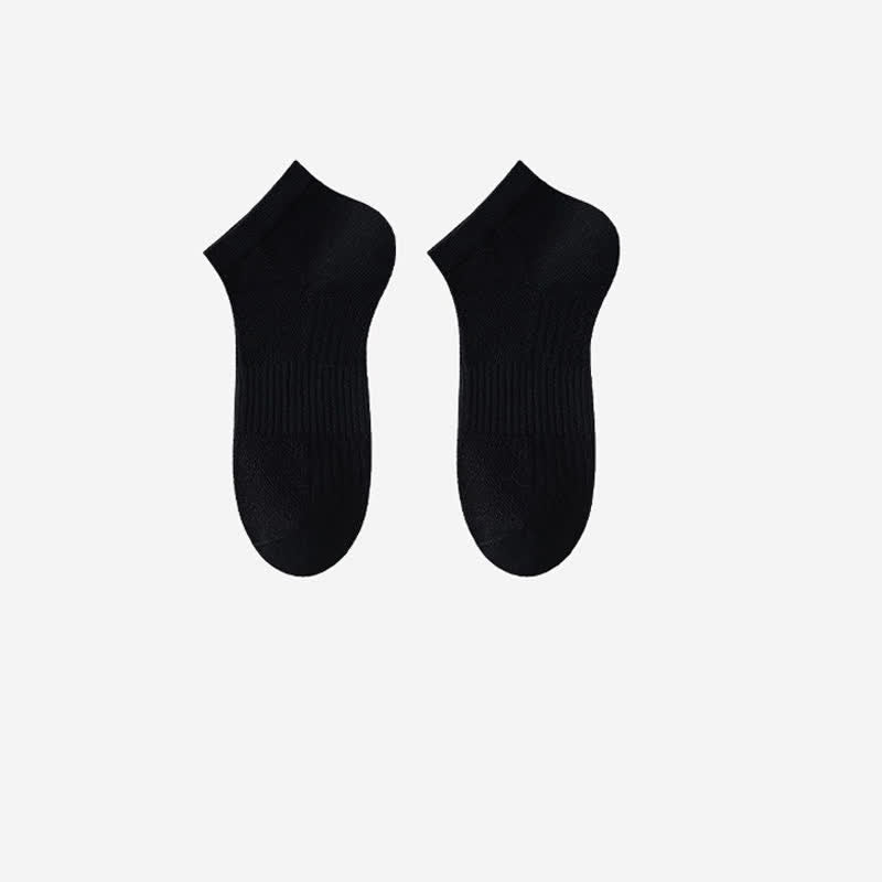 Plusock Breathable Antibacterial Ice Silk Ankle Socks (5 Pairs) - Black - EU39-44(US6-10) - image 10