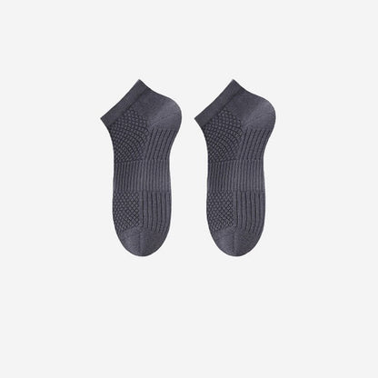 Plusock Breathable Antibacterial Ice Silk Ankle Socks (5 Pairs) - Grey - EU39-44(US6-10) - image 9