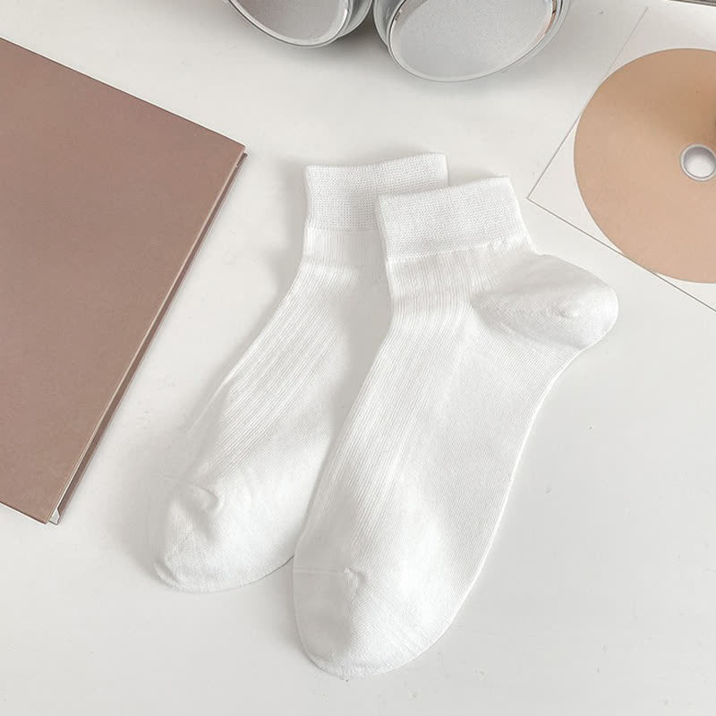Plusock Soft Stretch Ankle Socks (5 Pairs) - White - EU36-44(US3-10) - image 8